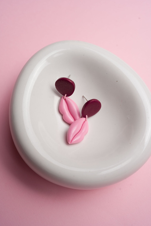 kolczyki z masy plastycznej Kolczyki sztyfty usta mini