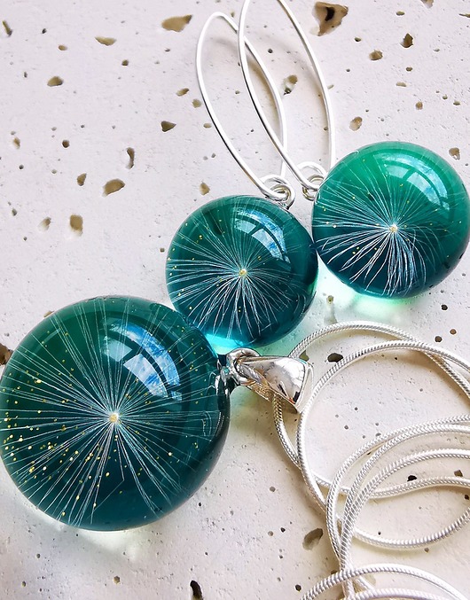 zestaw-dmuchawce w żywicy 1 Grol Jewellery