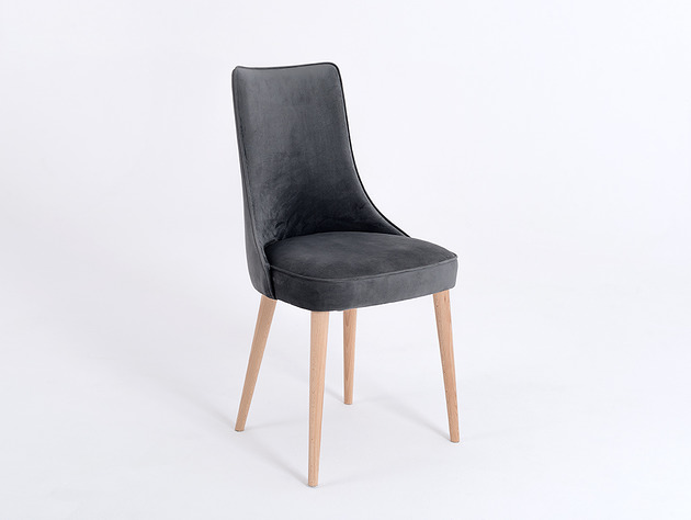 krzesła Wygodne krzesło KIKO - szare, buk naturalny