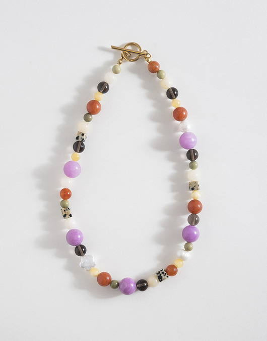 kolie Kolorowy naszyjnik z kamieni naturalnych