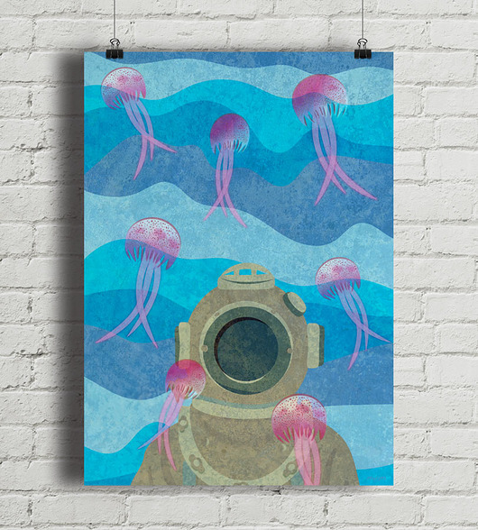 plakaty Nurek - Diver - plakat fine art, giclee