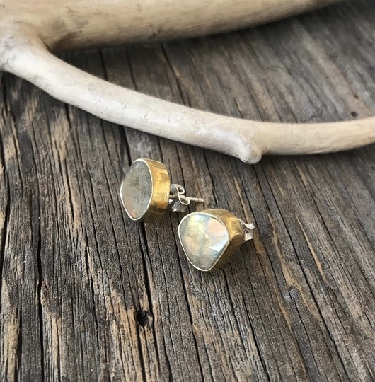 kolczyki wire wrapping Labradorki
