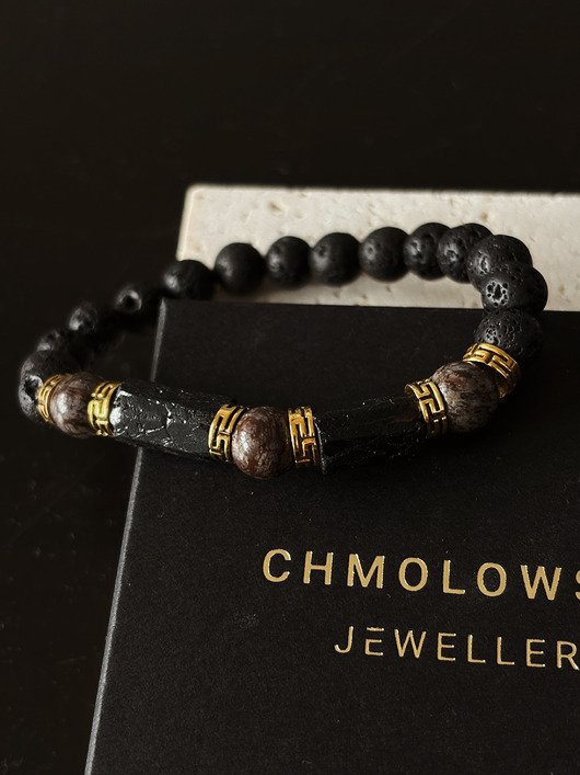 biżuteria męska Bransoletka męska Obsydian i Turmalin