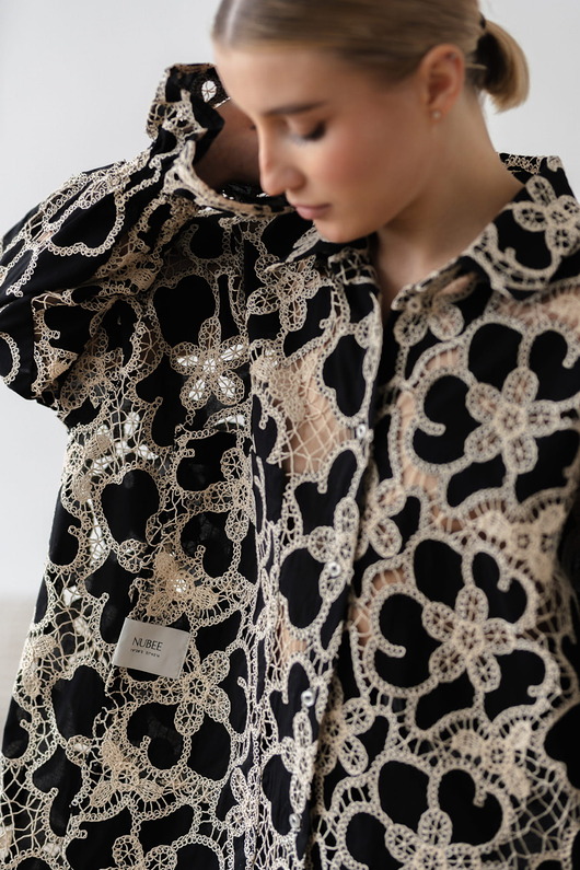 koszule damskie  Spektakularna koszula Nastrój - haft ażurowy