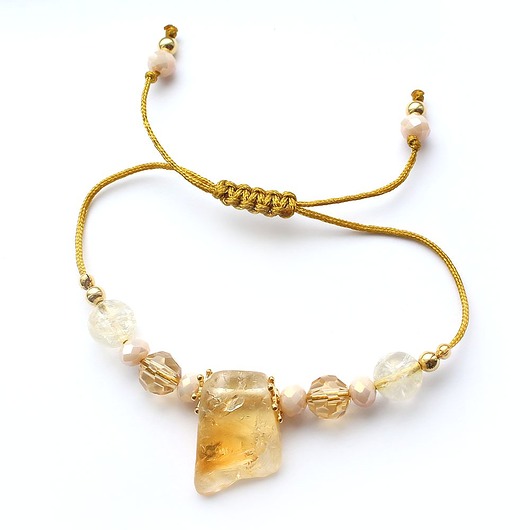 bransoletki złote Radość Życia i Dobrostan - Cytryn surowy