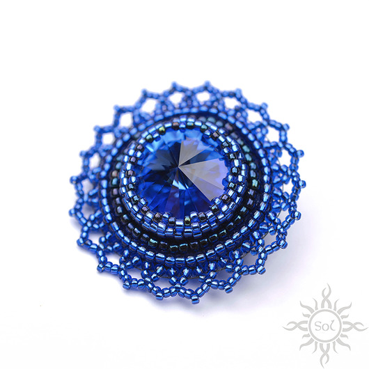 broszki Sapphire, broszka z kryształem Swarovskiego