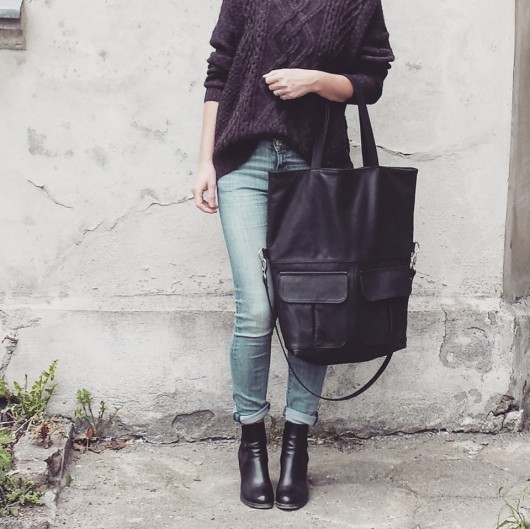 torba skórzana MIYA BLACK BAGS BY LENKA
