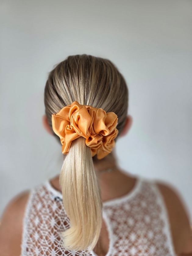 gumki do włosów Gumka jedwabna, scrunchie, frotka sweet apricot MAXI