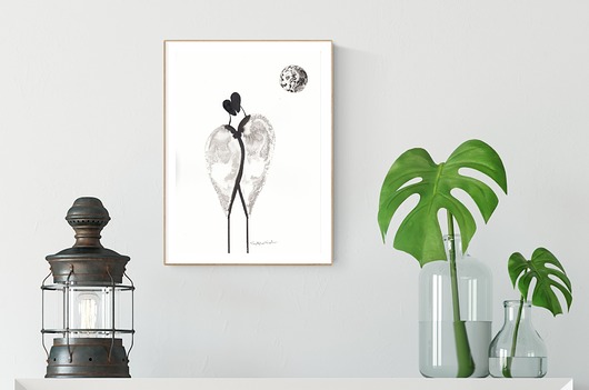 grafika A4 malowana ręcznie, minimalizm Krystyna Siwek Art