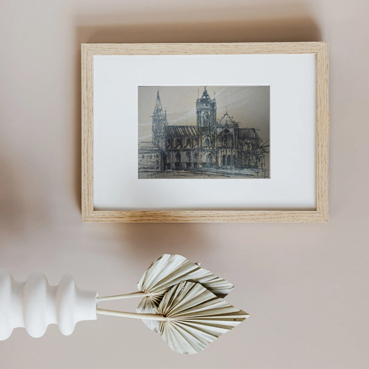 grafiki i ilustracje WYPRZEDAŻ SZTUKI! Rysunek cienkopis Katedra Praga oryginalny A5 15x21 cm