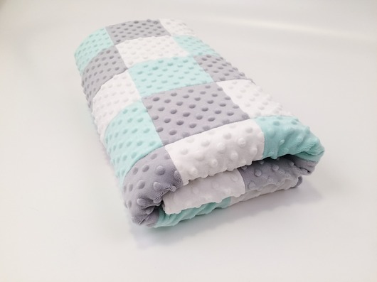 Kocyk PasteloweLove Mint z wypełnieniem Nessy Patchwork