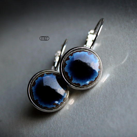 kolczyki ceramiczne Pochmurne/stal nierdzewna/