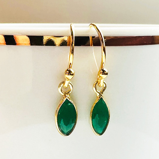 kolczyki z kamieniami Kolczyki z zielonym onyksem, zielone kolczyki