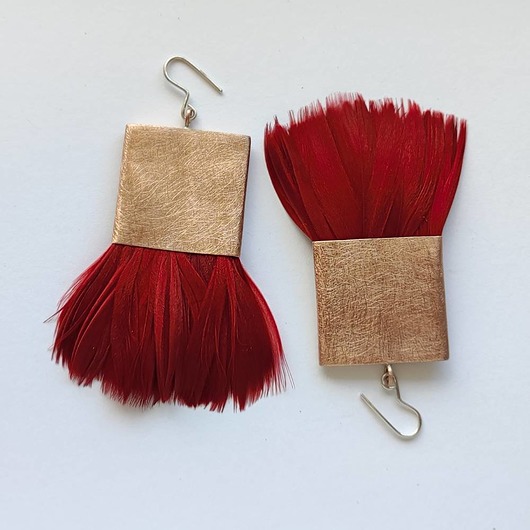 kolczyki z piórami PIÓRKO kolczyki