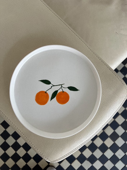 patery i talerze Talerz porcelanowy z pomarańczami LA LUZ / 21 cm