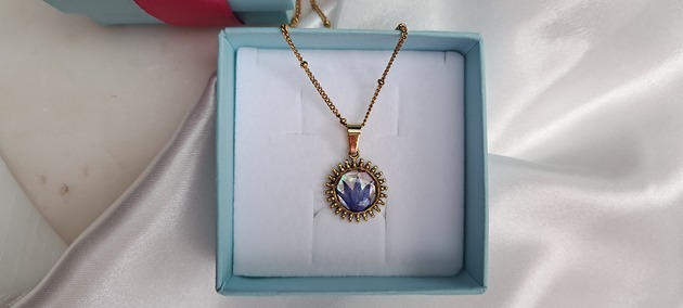 naszyjniki - inne Naszyjnik Chabrowe Słońce