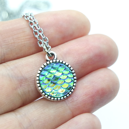wisiory Naszyjnik - Łuski turkusowe - mały