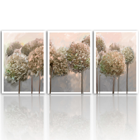 obrazy Obraz na płótnie -HORTENSJE TRYPTYK 50x70cm