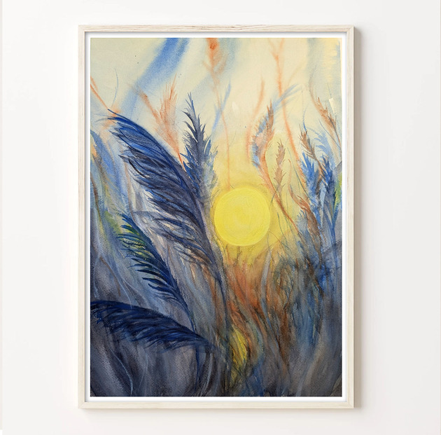 obrazy Oryginalna akwarela. Łąka A3