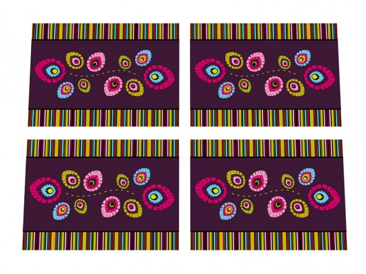 promocja! 4 folkowe serwety z tkaniny 33x47cm AT design