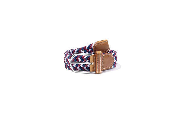 paski damskie Pleciony pasek BLUE CHERRY WHITE