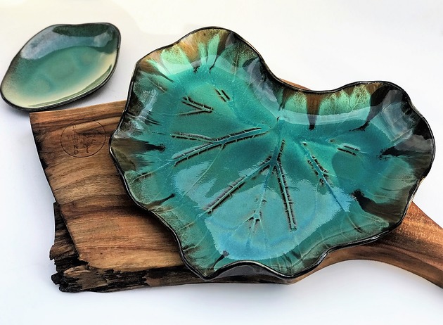 Patera ceramiczna  Talerz dekoracyjny  Liść Ceramika Tyka