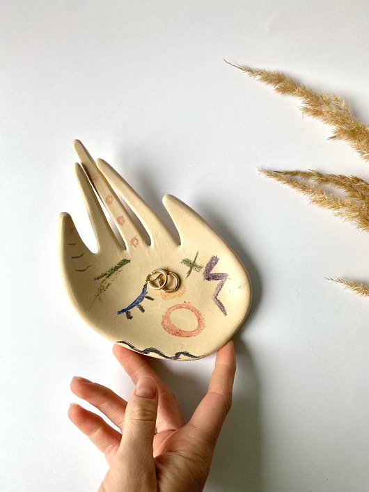 pojemniki na biżuterię Ceramiczna Dłoń Unikat