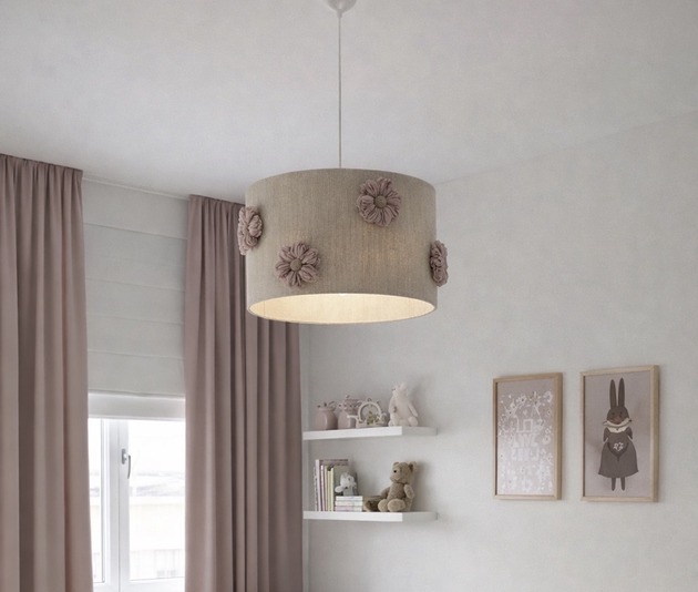 lampy do pokoju dziecka Klosz do pokoju dziecka w kwiatki