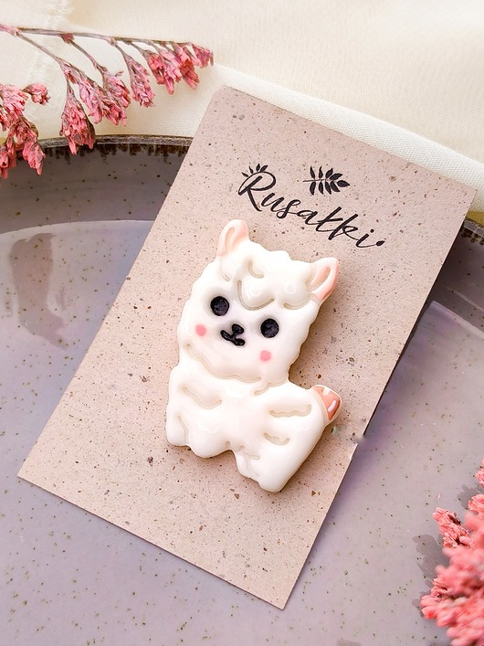 przypinki Pin z alpaką, przypinka dla niej, kawaii dodatki, akcesoria do ubrań