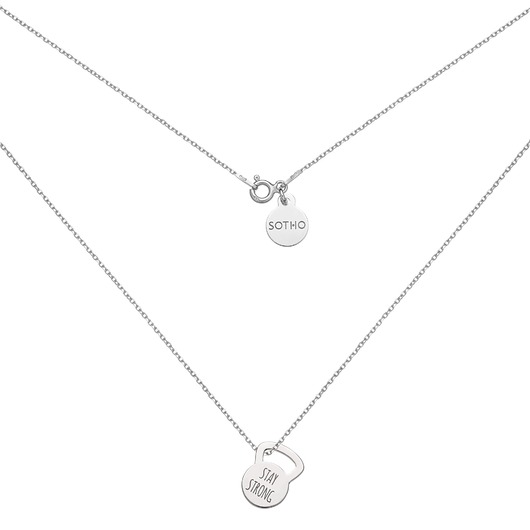 srebrne naszyjniki Srebrny naszyjnik kettlebell STAY STRONG