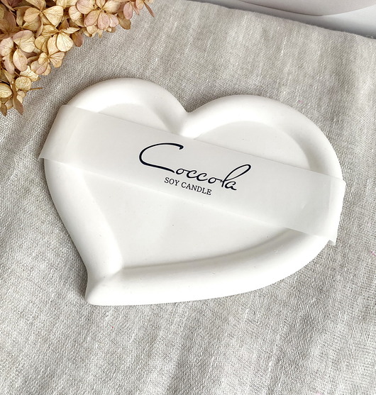 świeczniki i świece Podstawka/ taca dekoracyjna z gipsu w kształcie serca 200x150mm