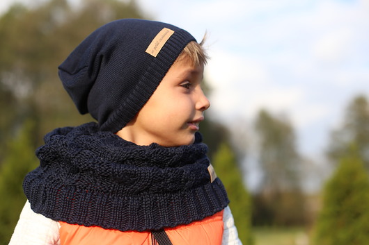 Komplet czapka i komin NAVY Le petit cochonnet