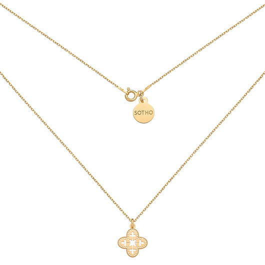 złote naszyjniki Złoty naszyjnik z ażurową rozetką