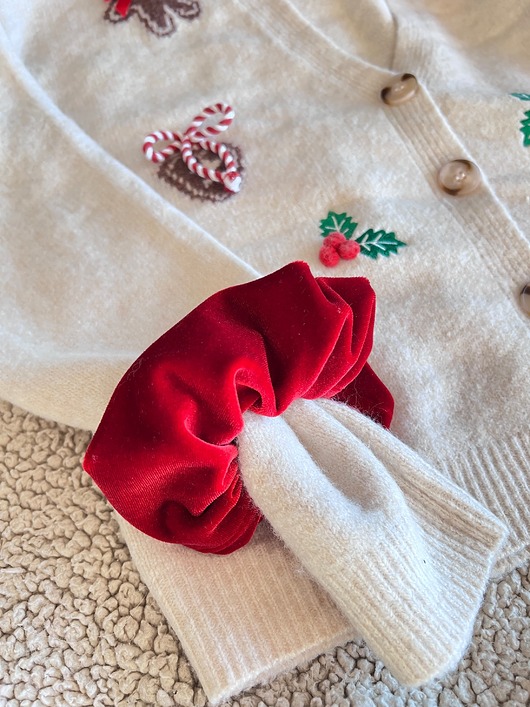 ozdoby do włosów dla dzieci Świąteczny scrunchie velvet 2  aksamitne gumki do włosów