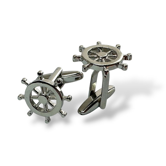 spinki do mankietów Spinki do mankietów - KOŁA STEROWE (srebrne)