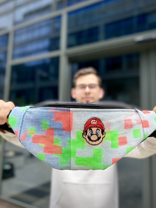 torby i nerki męskie Ręcznie malowana i haftowana nerka SUPER MARIO