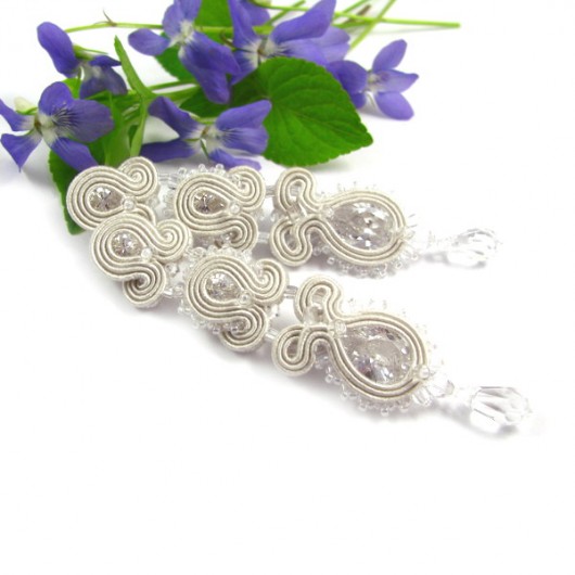 Kolczyki ślubne sutasz - Sensuelle soutache PiLLow Design