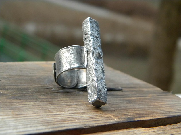 biżuteria męska Raw block  - pierścień
