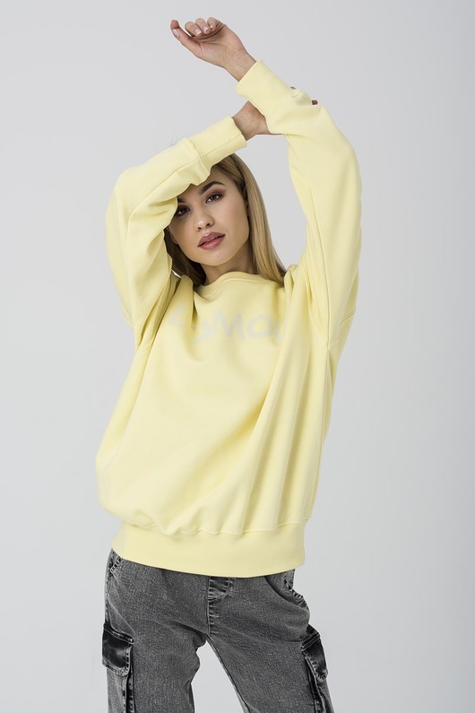 bluza bez kaptura damska blush.love oversizowa bluza l'amour