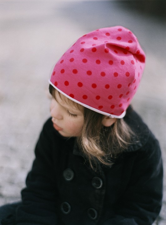 Czapka kropki Pink patkas
