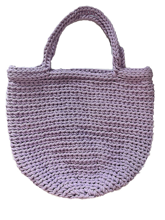 torby na ramię Torba ze sznurka bawełnianego typu shopper bag liliowa