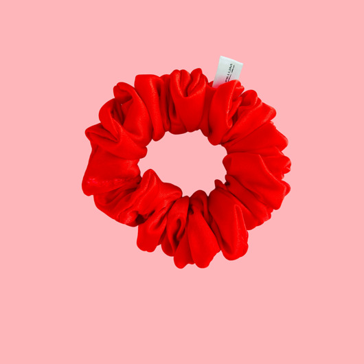 gumki do włosów Gumka jedwabna, scrunchie, frotka neonowa czerwień MIDI
