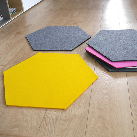 dywany Filcowy dywan mata, sześciobok, żółty. 1szt