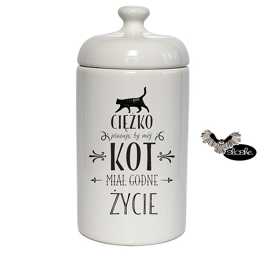 Ciężko pracuję, by mój kot .., pojemnik 500ml Sowia Aleja