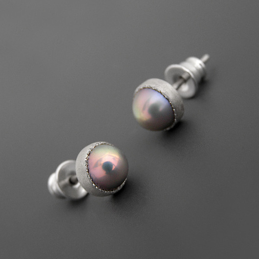 kolczyki srebrne Kolczyki z perłami, srebro