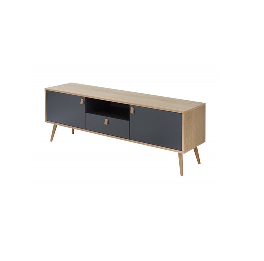 Szafka RTV Modern czarna płyta MDF 150cm Home Design