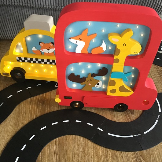 lampy do pokoju dziecka Lampka Drewniana Londyński Autobus