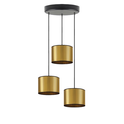 lampy wiszące Złoto-czarna lampa wisząca PUEBLO MIRROR złoty żyrandol kaskadowy