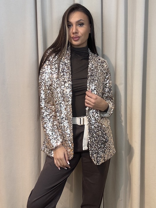 marynarki damskie Cekinowy żakiet D'oro