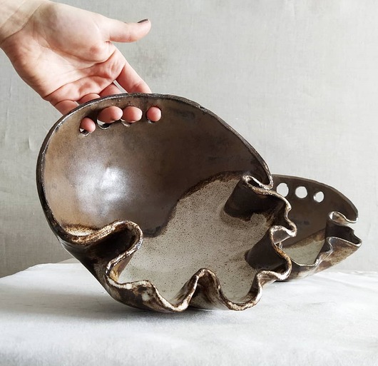 Asymetryczna misa  kolekcja VILLAGE  ceramiczna drobne sztuki